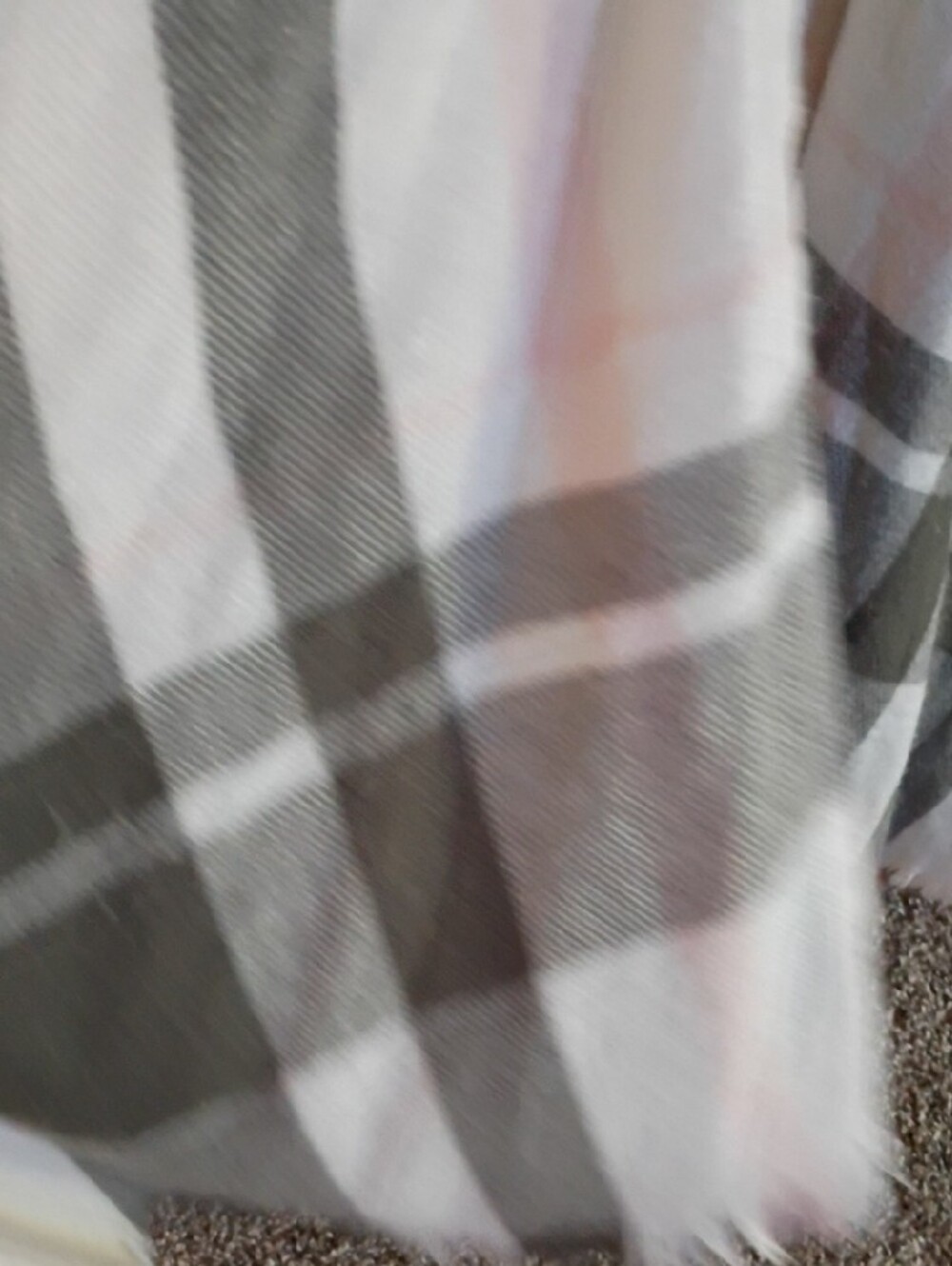 chatties Gray, Cream & Pink Plaid Open Front Cape - Picture 3 of 5